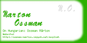 marton ossman business card